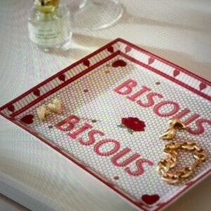 ❤️ ANTHROPOLOGIE The Bistro Tile Stoneware Vanity Tray: Valentine's Edition NEW